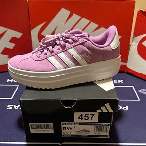 Adidas Women's VL Court Bold Sneakers - Pink and White